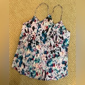 J. Crew watercolor silk racer back tank top